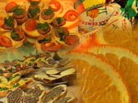 At the END of the program there were prepared a lot of of different sandwiches , sweets and fruits